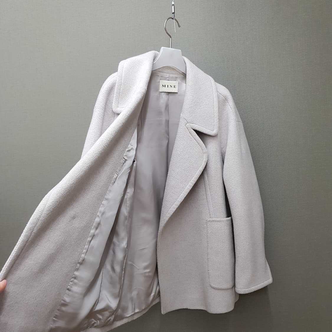 한섬 마인 2022 울소재 숏 코트  76-90-155사이즈 상품이미지5