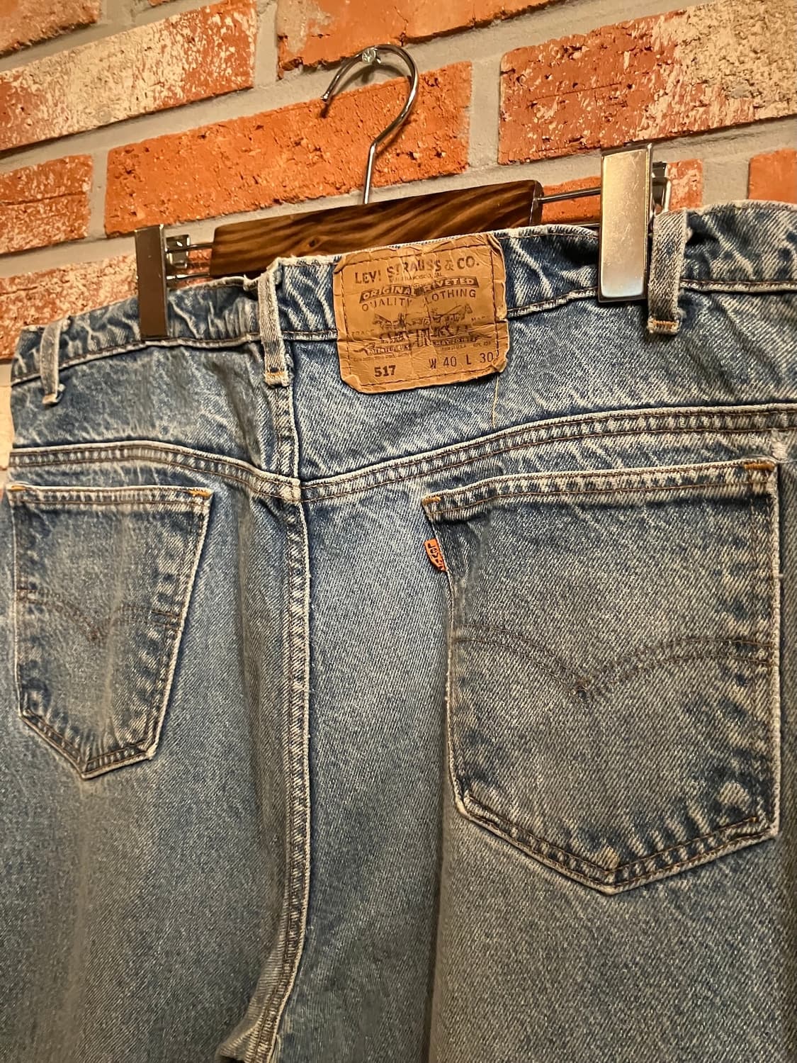 빅사이즈 90s USA 빈티지 리바이스 517 부츠컷 데님 팬츠 상품이미지6