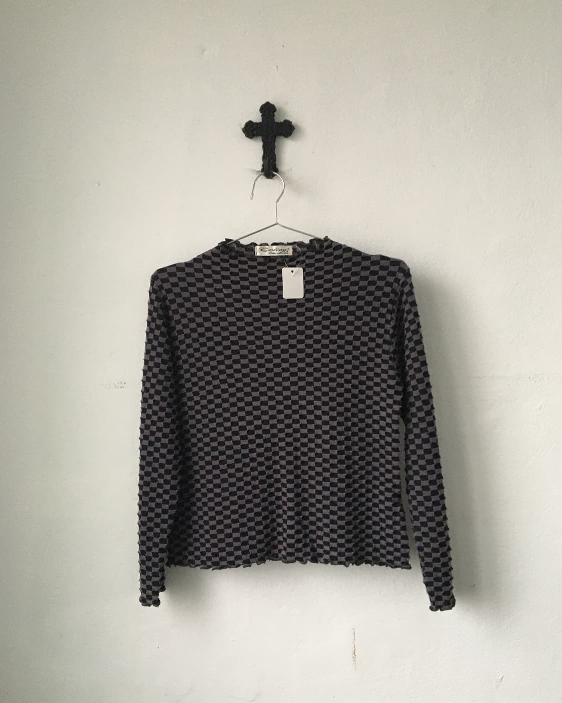 Pattern high neck sleeve 상품이미지1