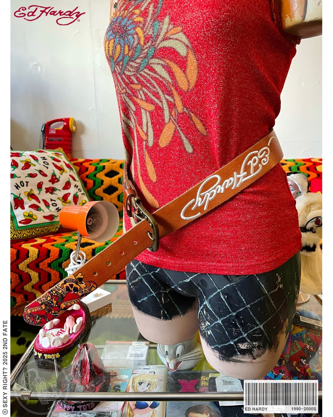 90-00s ED Hardy Real Cow Leather Belt 상품이미지1