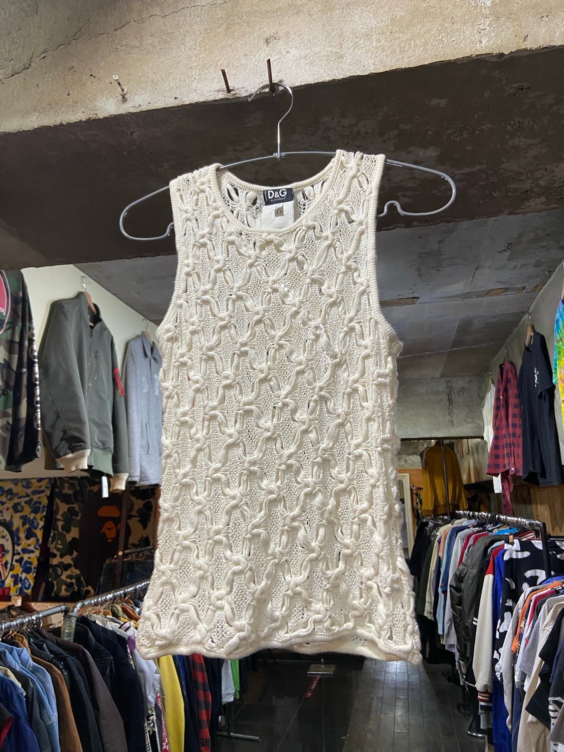 90~00s Dolce & Gabbana 돌채앤 가바나 크로셰 니트 조끼 상품이미지1