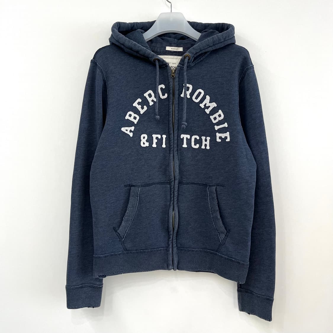 아베크롬비 자수로고 미드나잇 블루 후드집업 상품이미지2