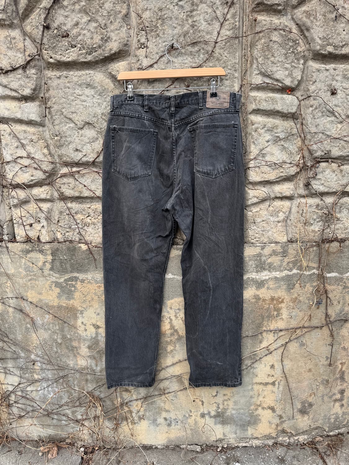 90~00s 랭글러 빈티지 97601cb 블랙진 워싱 블랙 데님 팬츠 상품이미지2