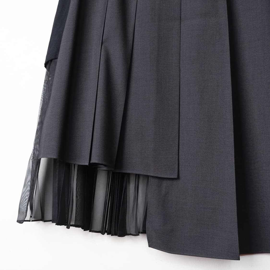 28/피플오브더월드 헤링본 콤비 플리츠스커트 상품이미지5