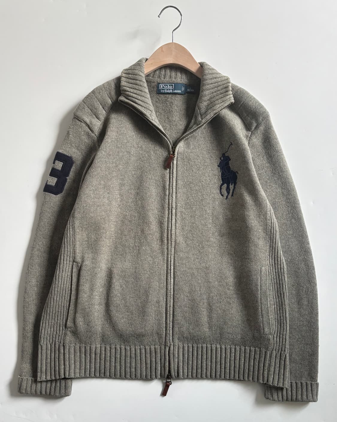 Polo 폴로 랄프로렌 빅포니 넘버링 램스울 2way 니트집업 상품이미지1
