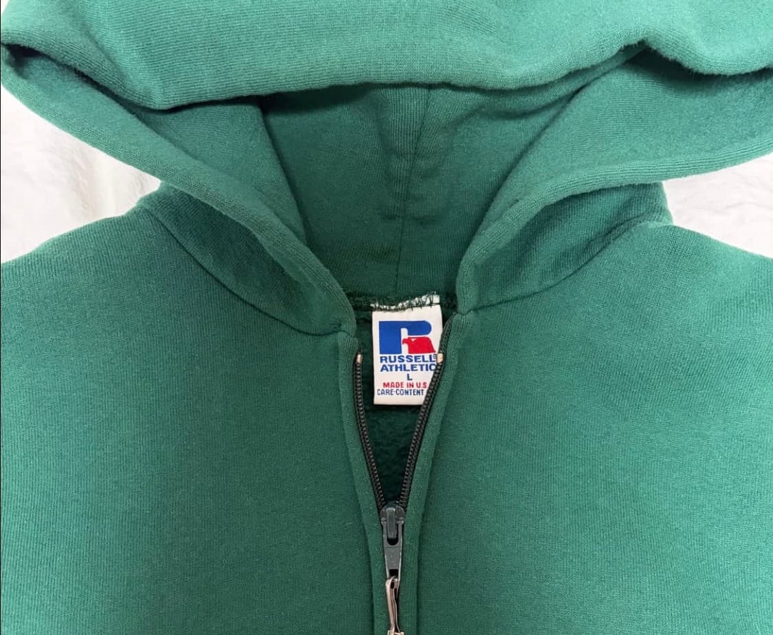 90‘s 빈티지 러셀 og 후드집업 그린 usa 상품이미지3