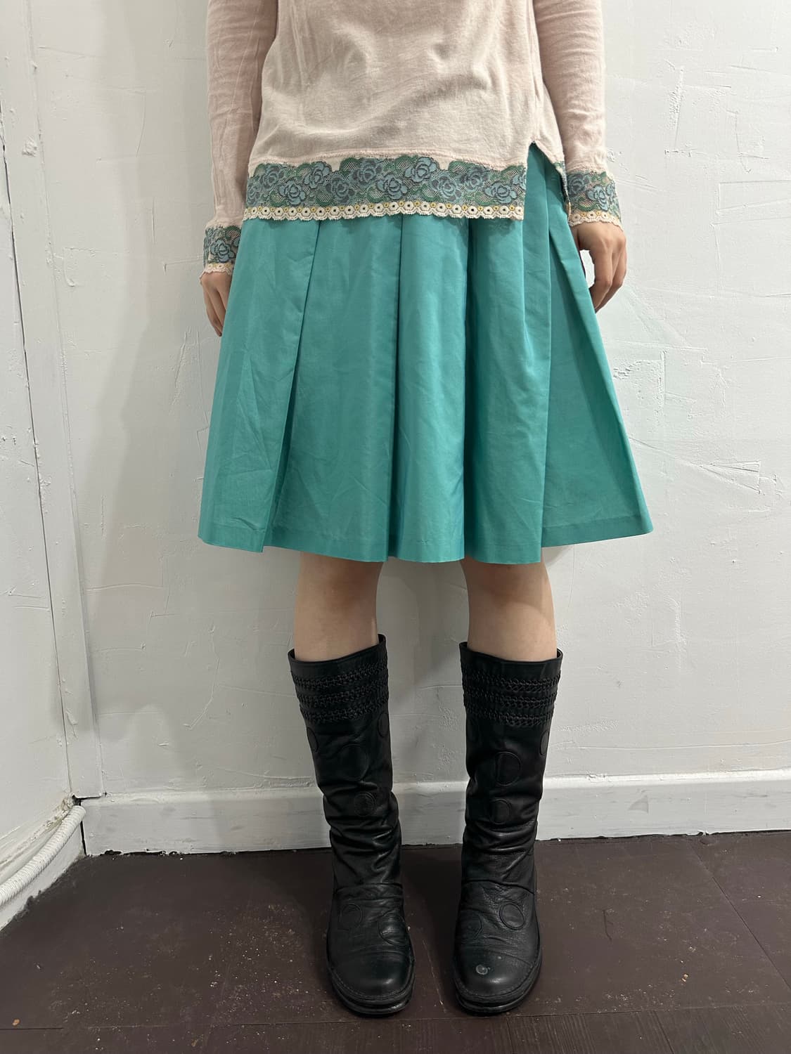 mint pleats skirt 상품이미지1