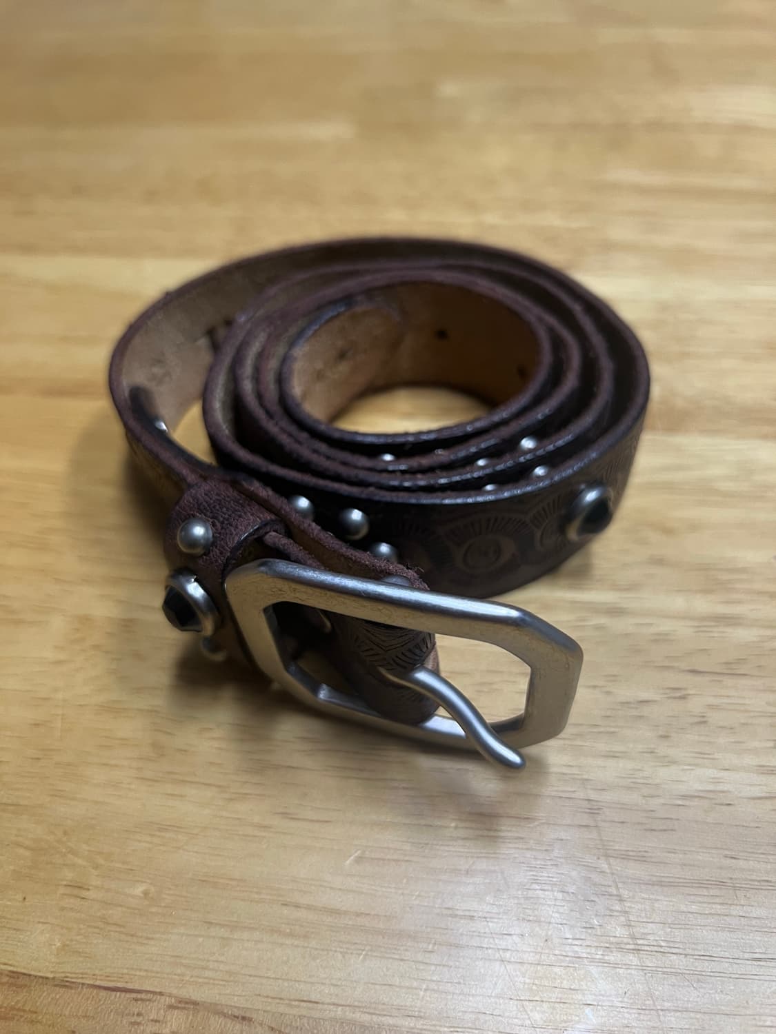 RRL 라스코 스터드 레더 벨트 32사이즈 상품이미지2
