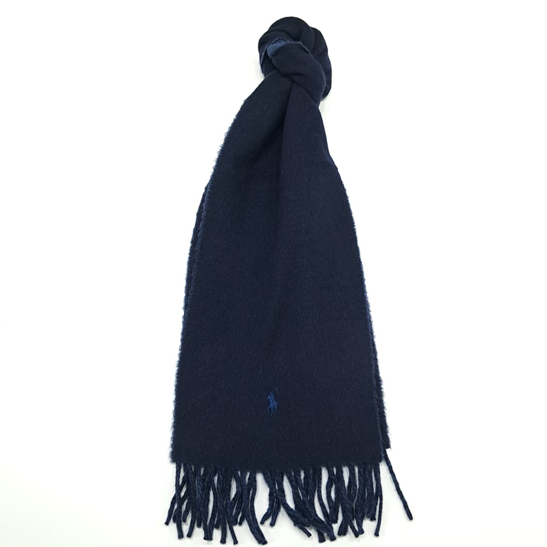 MX193 폴로 랄프로렌 다크네이비 로얄블루 램스울 양면 목도리 머플러 상품이미지1