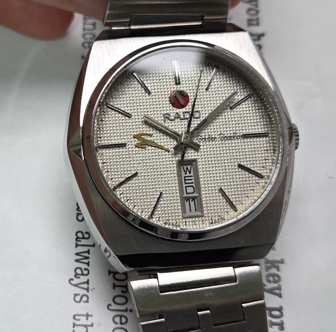 빈티지 라도 골든가젤 희귀 와플판 데이데이트 오토매틱 브레이슬릿 ver. 상품이미지1