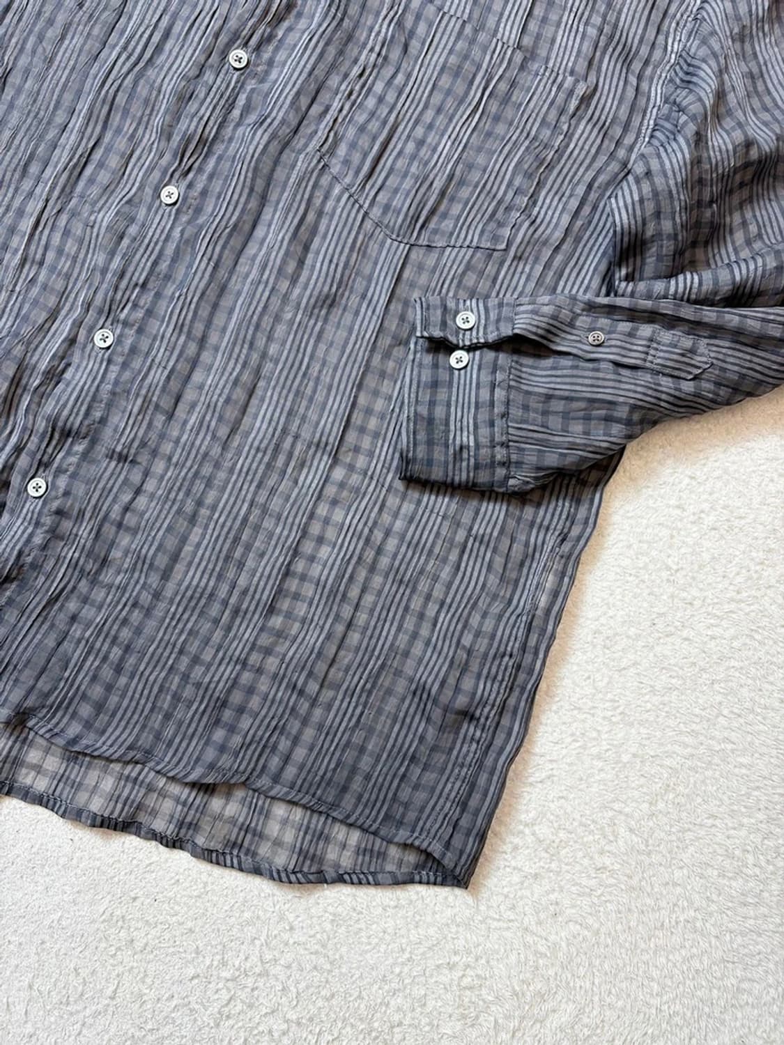 해칭룸 클래식 셔링 체크 셔츠 PN6495 상품이미지6