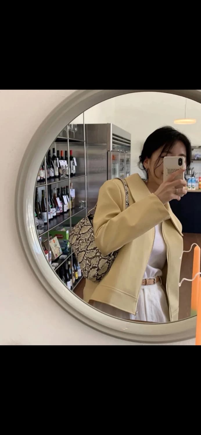 트렌디어페럴 옐로우 가죽자켓 상품이미지1