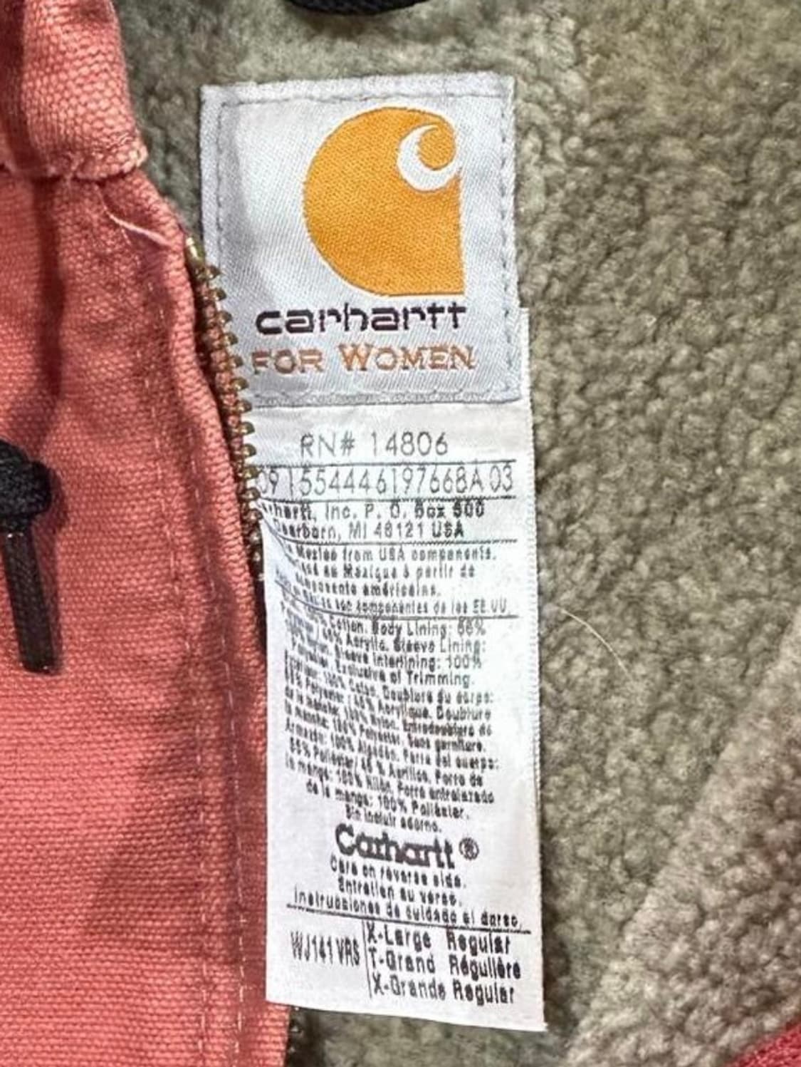 칼하트 J141 시에라 디트로이트 후드 자켓 VRS 살몬핑크 상품이미지4