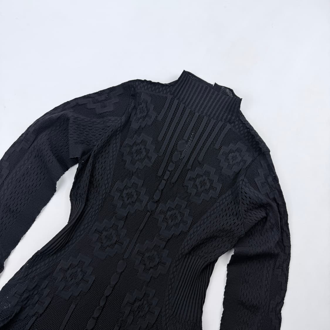 HirokoBis 패턴 디테일 매쉬 롱 가디건 상품이미지9