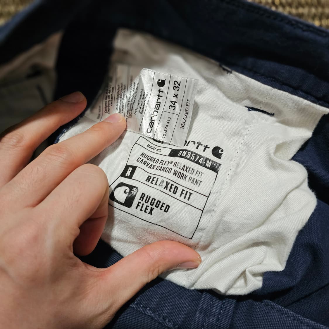 칼하트 카고 워크팬츠 네이비 상품이미지5