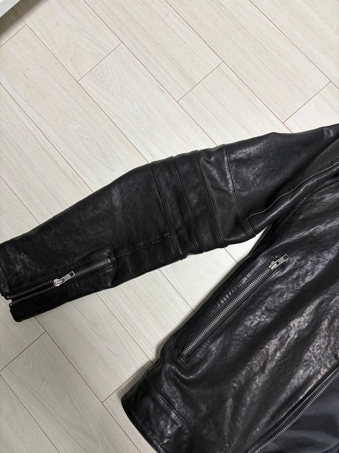 광희시장 웨스턴 램스킨 양가죽 바이커 자켓 상품이미지5