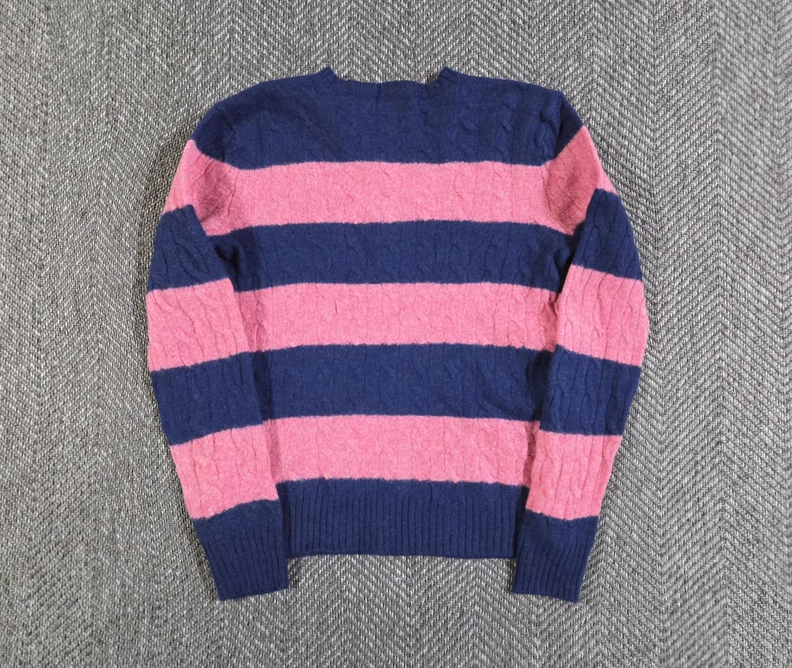 신형 QR 폴로 랄프로렌 스트라이프 케이블 니트 상품이미지2