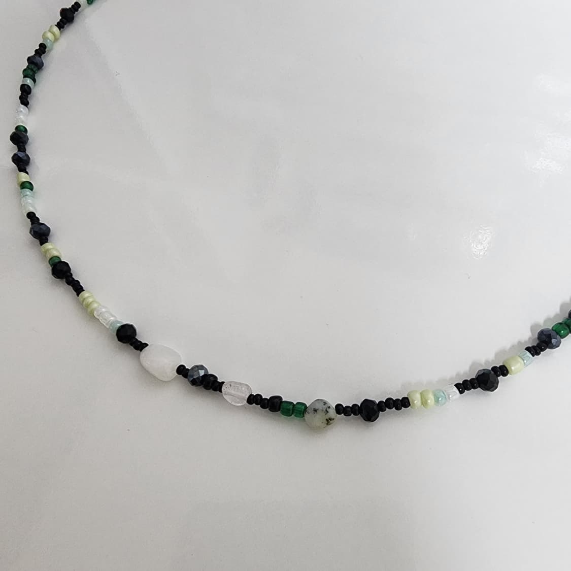 남자 검초 원석 비즈 목걸이 상품이미지3