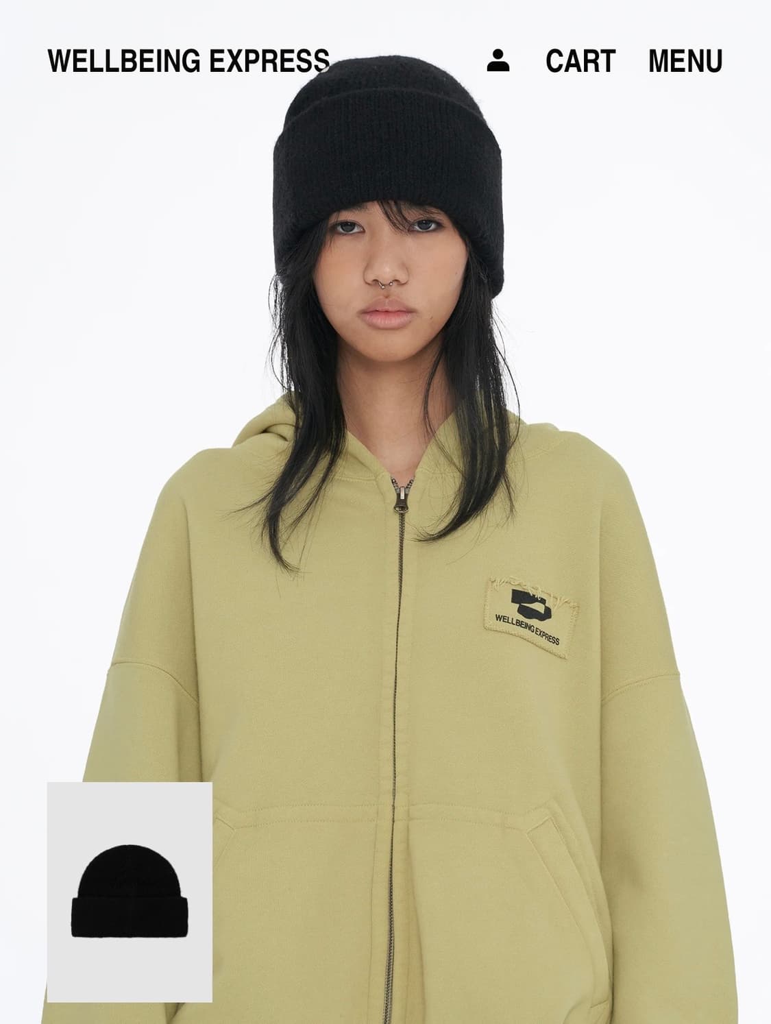 웰빙익스프레스 shaggy cut beanie black 상품이미지2