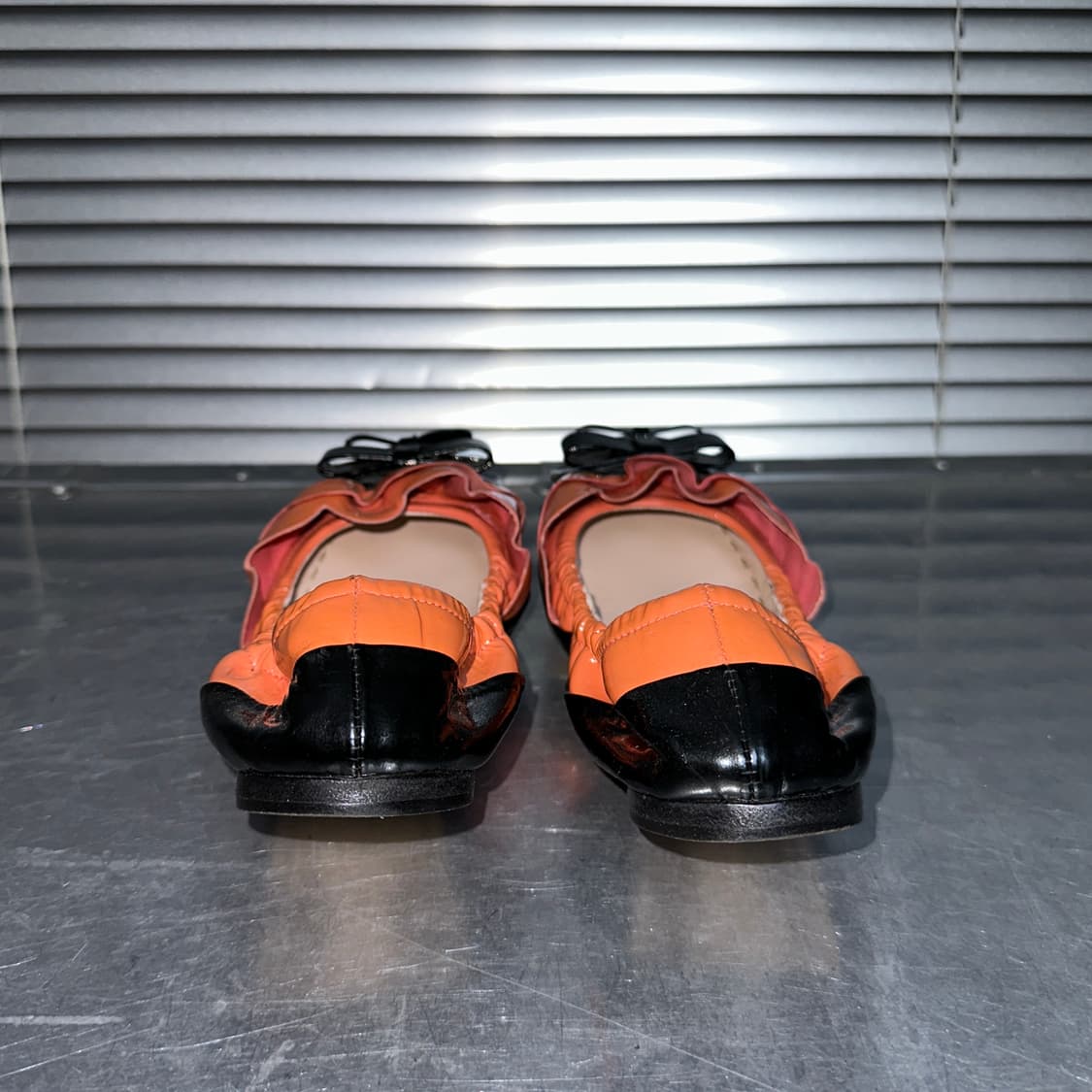 00s 미우미우 페이턴트 레더 더블 리본 발레 플랫 상품이미지6