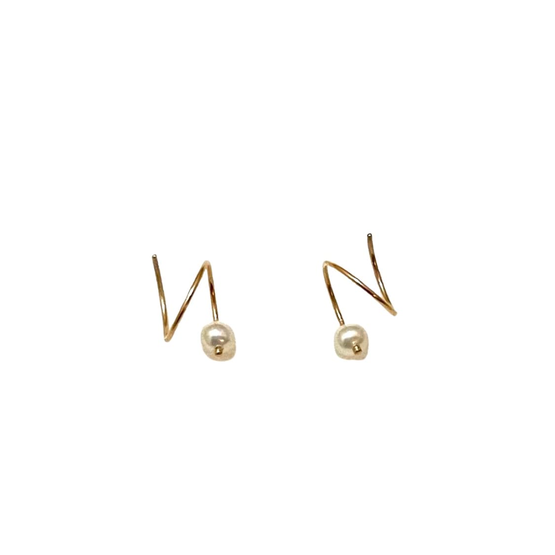 PARTEZ Gold Mini Pearl Spiral Earrings 상품이미지1