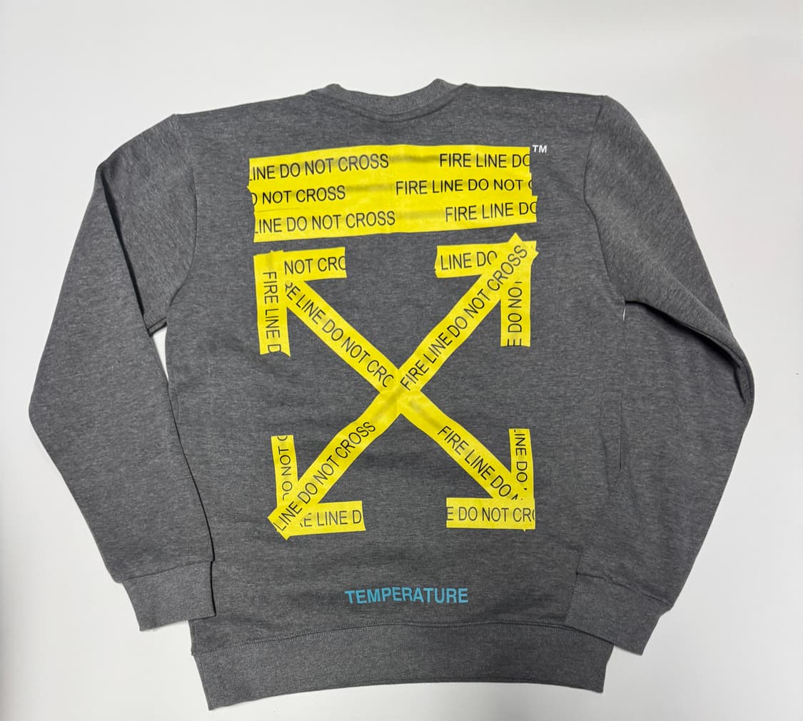 오프화이트 커스텀 리메이크 파이어테이프 맨투맨 L 상품이미지1