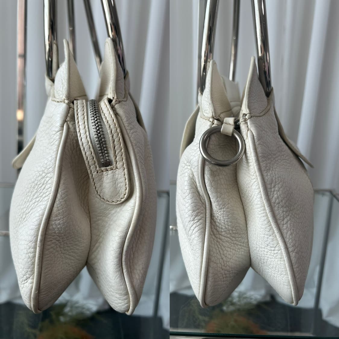 프라다 SS2003 메탈 바 비텔로 다이노 레더 링 백 상품이미지7