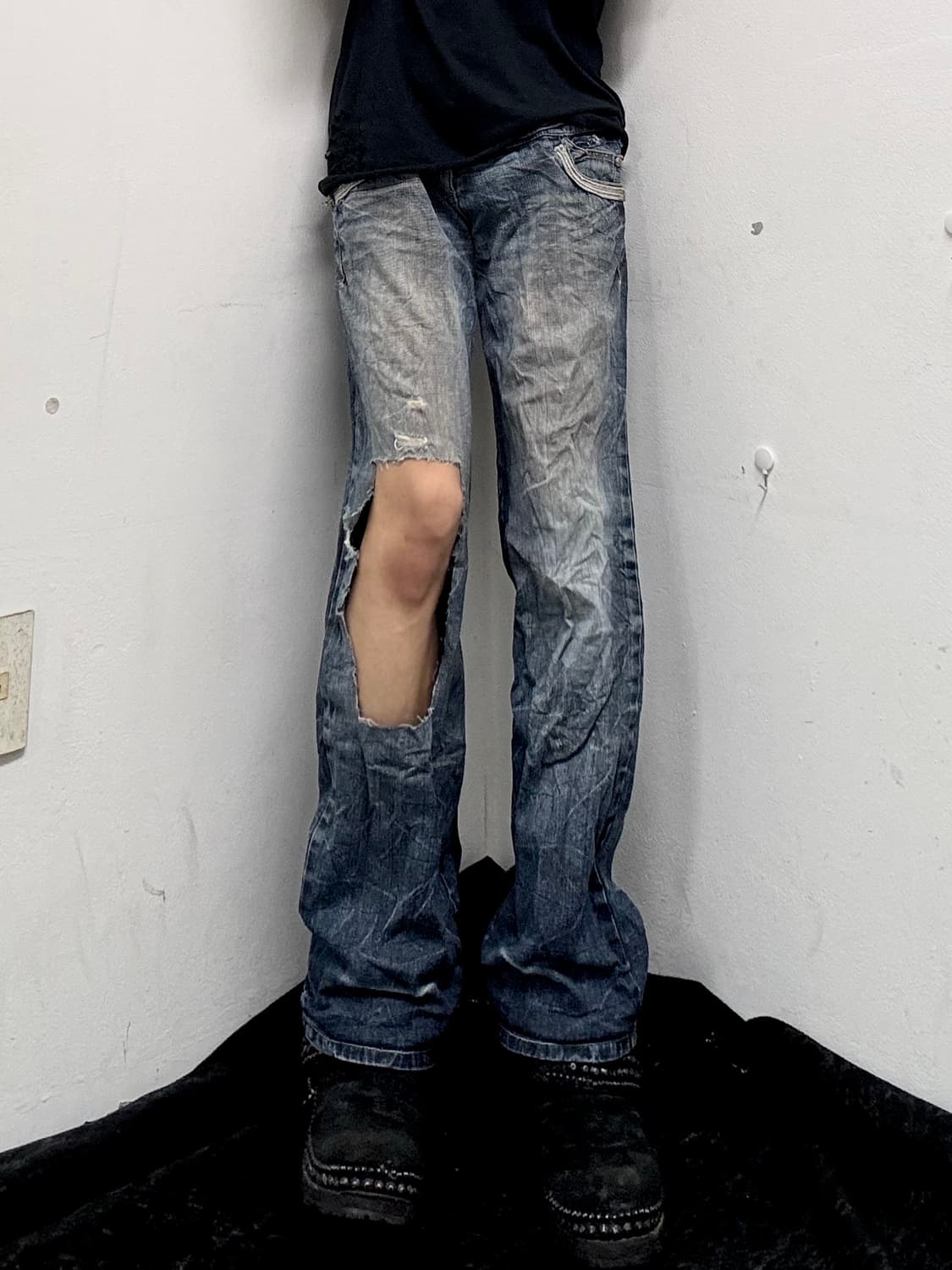 “SORRIDERE” Y2K Grunge Mood Wide Fit Pan 상품이미지2