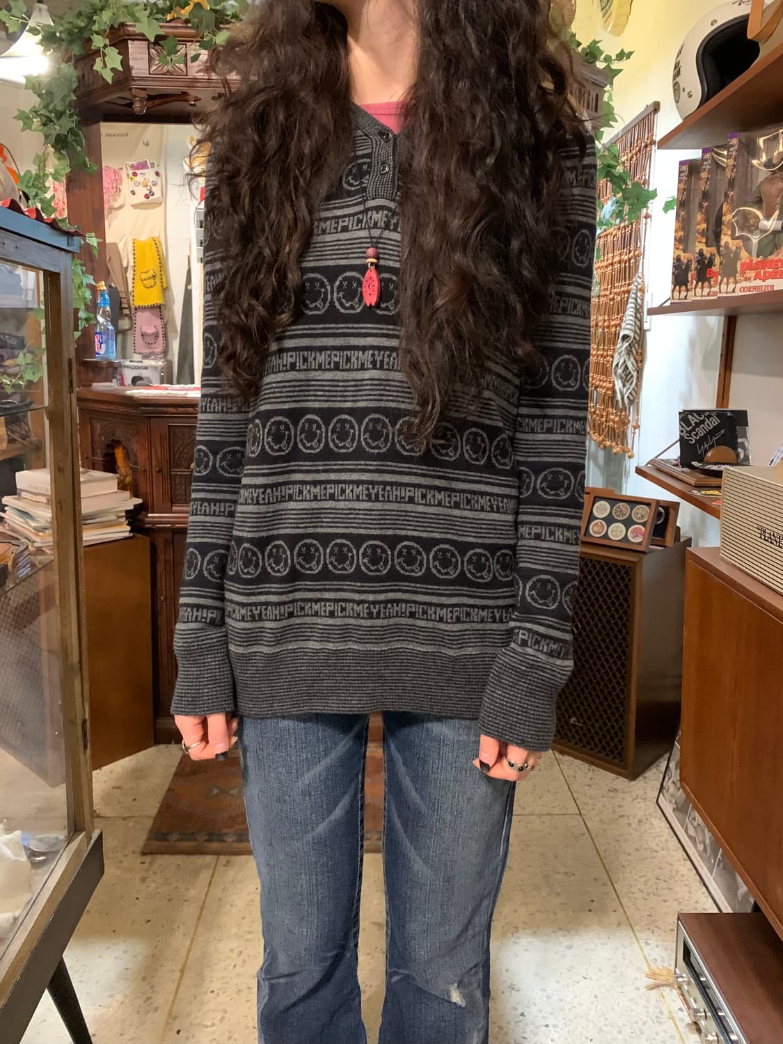 히스테릭글래머 너바나 커트코베인 픽미 스트라이프 후드티 상품이미지6