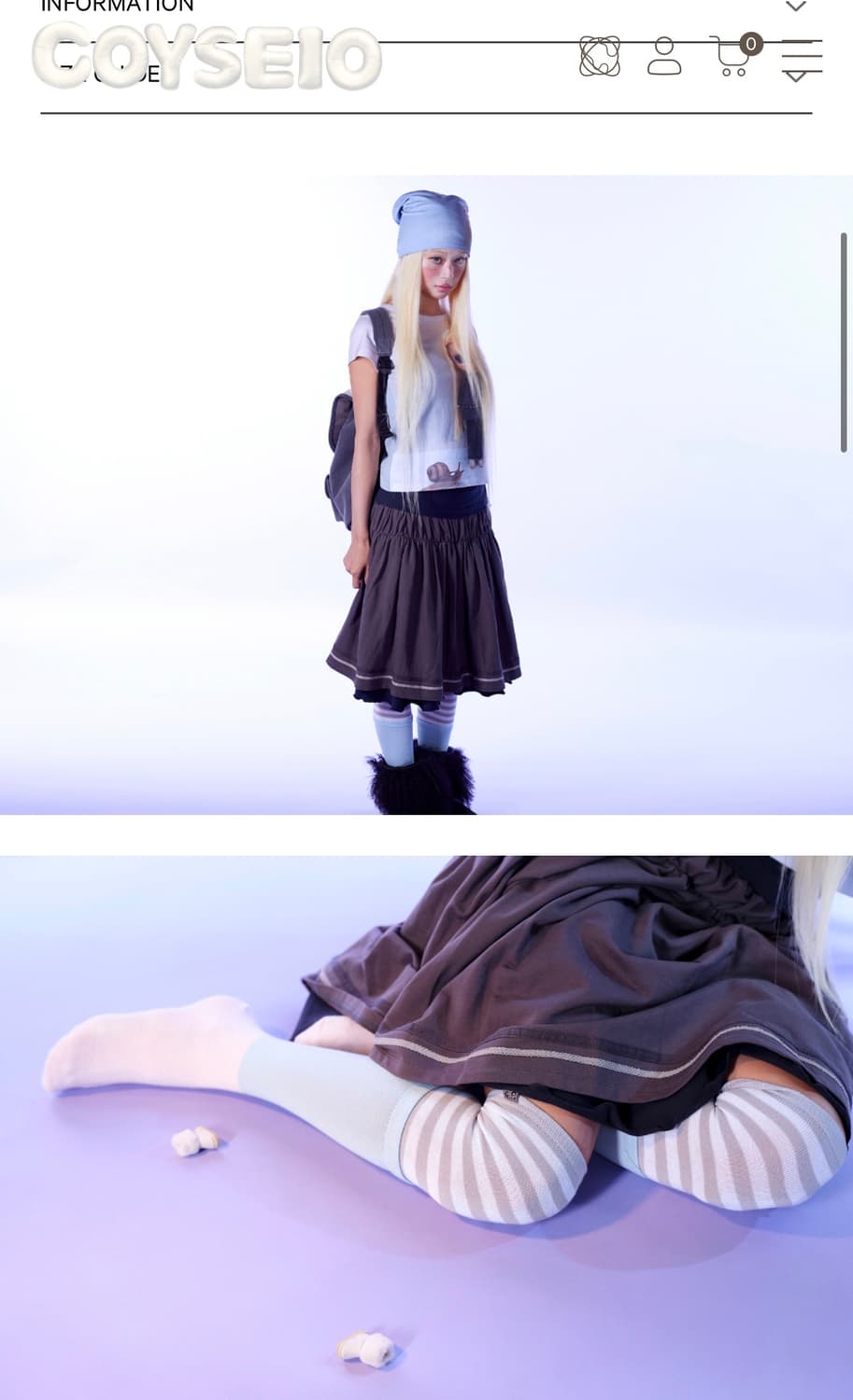 coyseio X blythe folding shirring skirt 상품이미지1