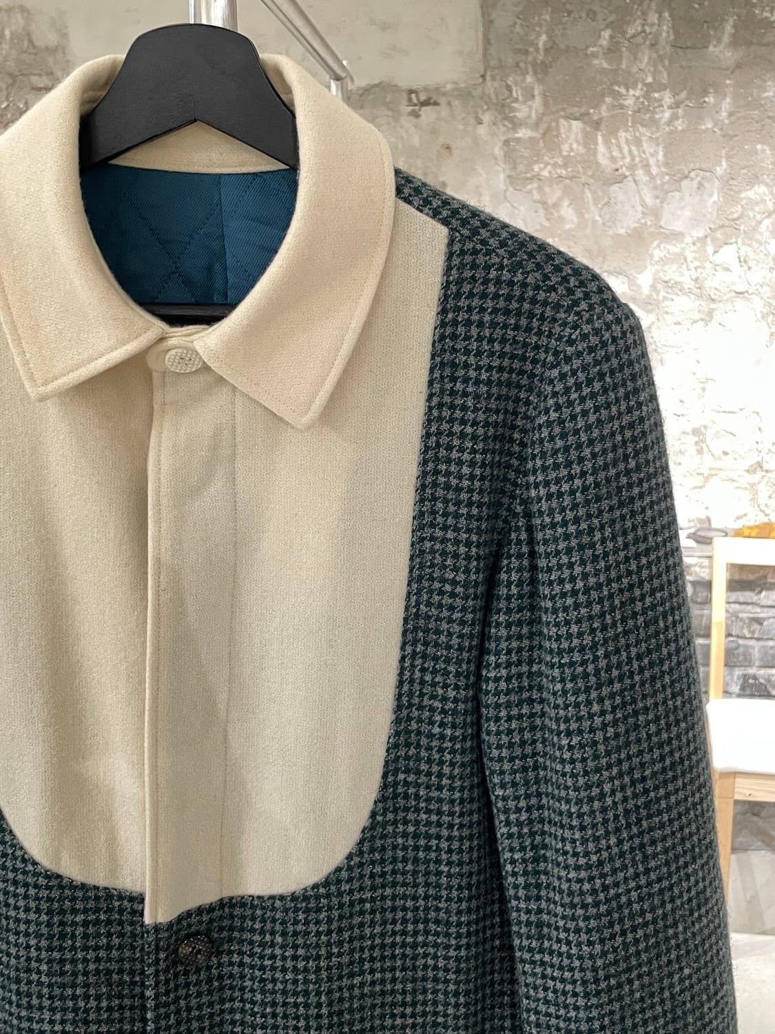 페노메논 12A/W 그린 하운드 투스 체크 울 코트 상품이미지3