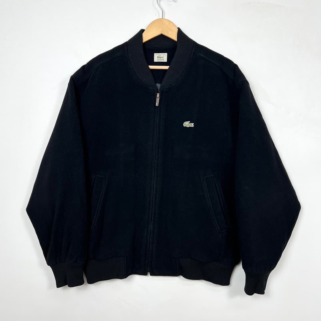 1990s Lacoste 라코스테 블랙 울 블루종 자켓 상품이미지1