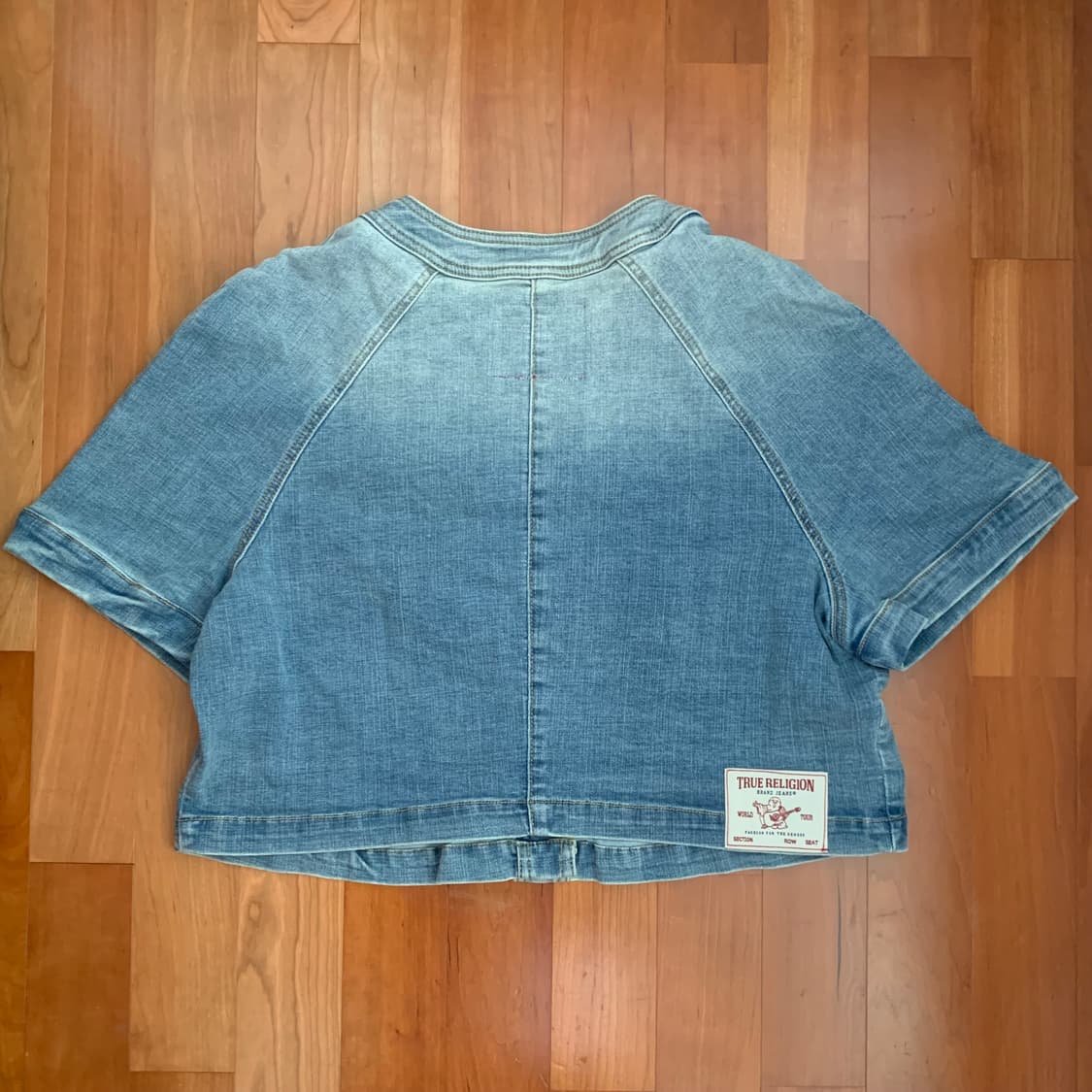 [사이즈S,M] 트루 릴리젼 크롭 데님 저지 상품이미지7