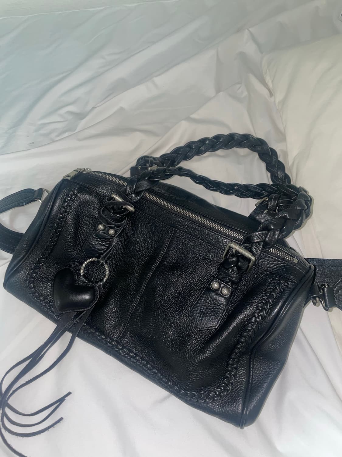쓰리타임즈 브레이드 백 braid bag (black)  상품이미지3