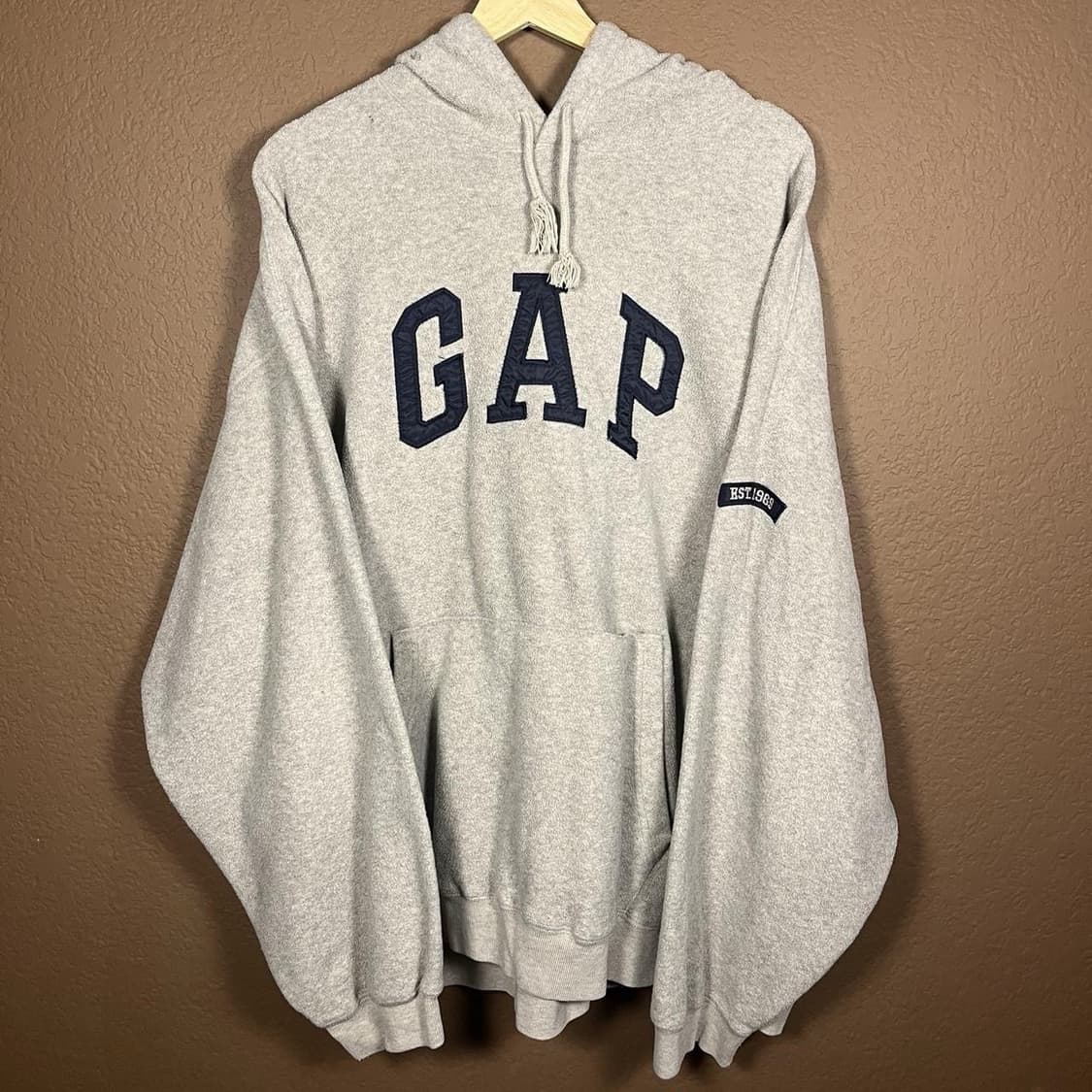 90s 갭 스펠 아웃 후드티 그레이 2XL 상품이미지1