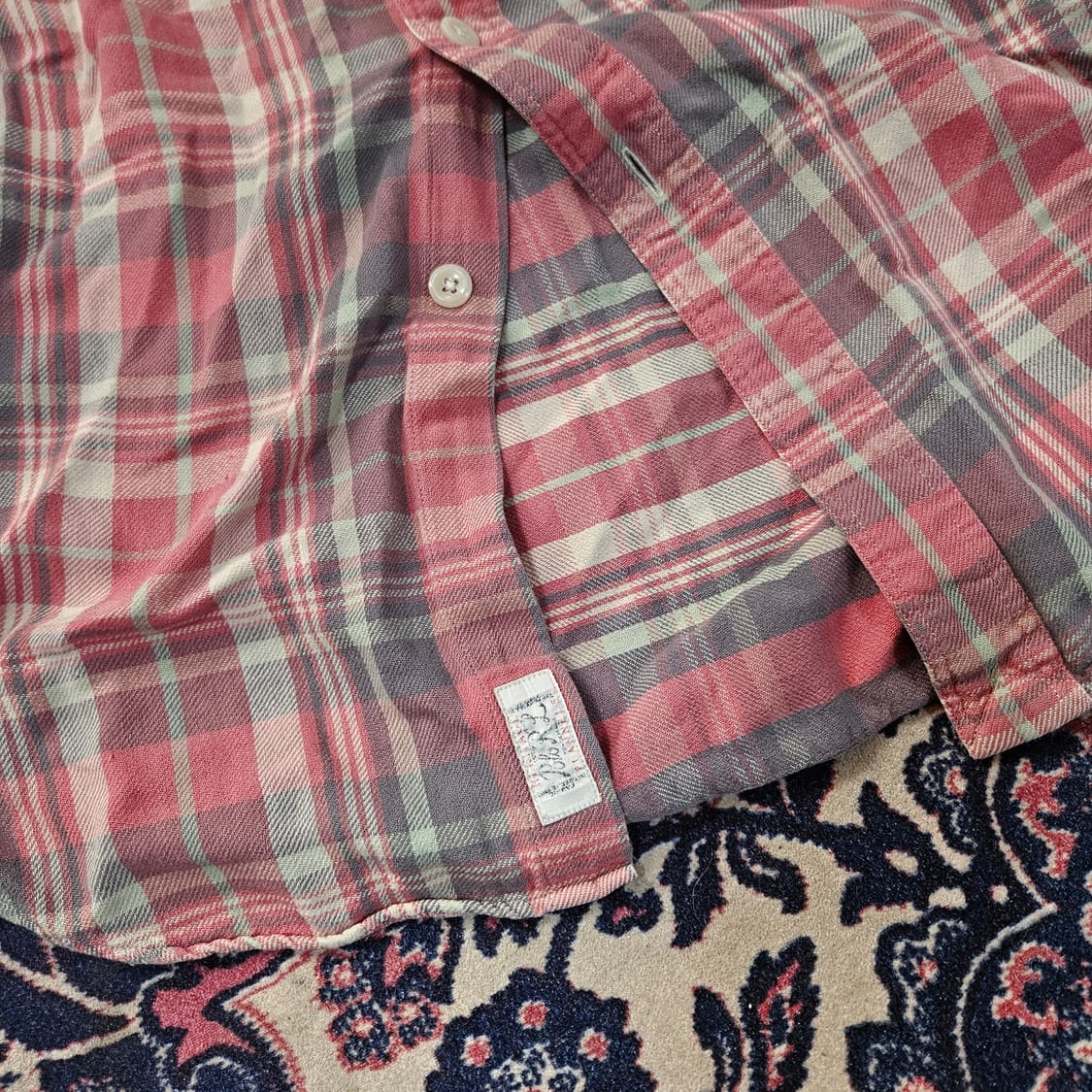 폴로랄프로렌 톤다운 핑크 체크 셔츠 S size 상품이미지4