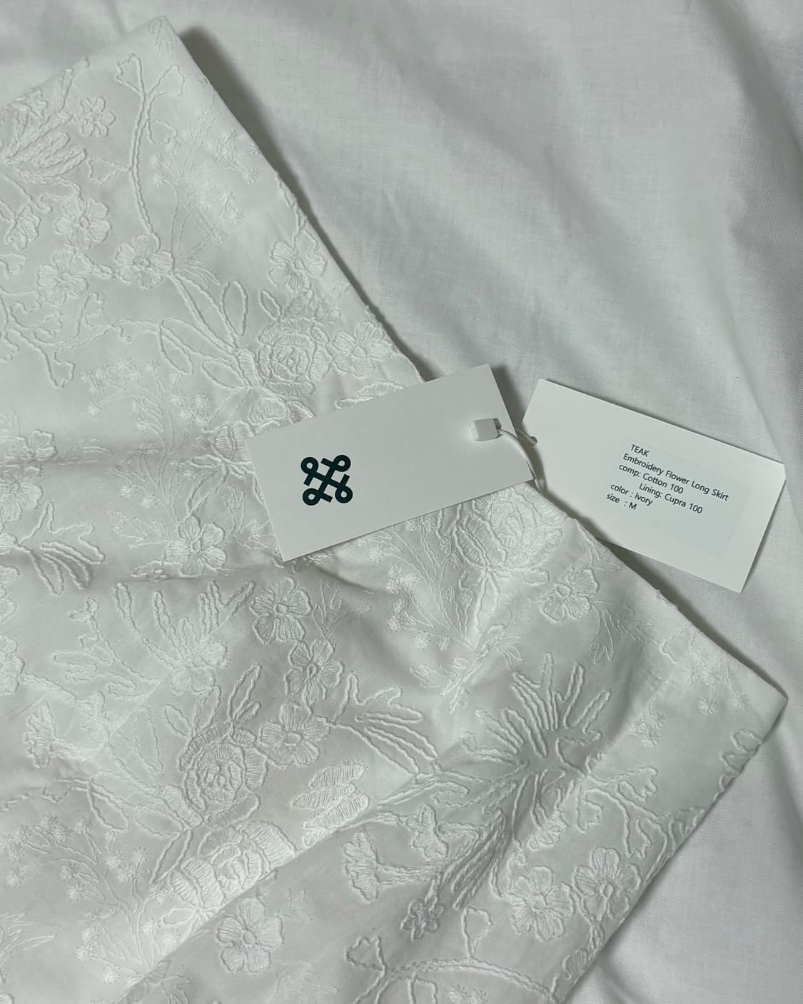 티크 teak EMBROIDERY COTTON LONG SKIRT 상품이미지2