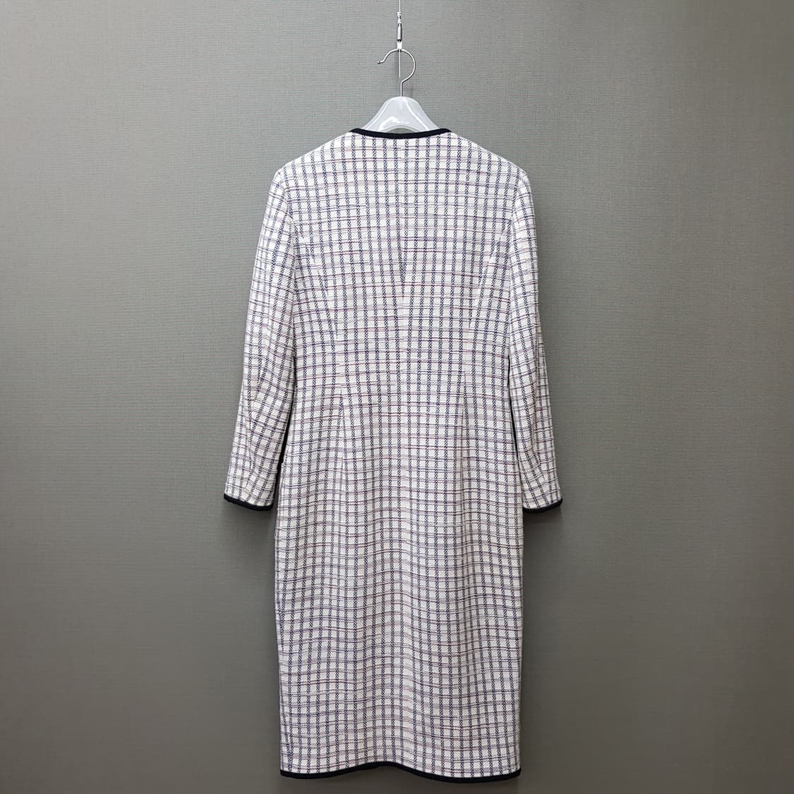 모조에스핀 트위드 배색 포켓 롱 자켓 및 원피스 55사이즈 상품이미지5