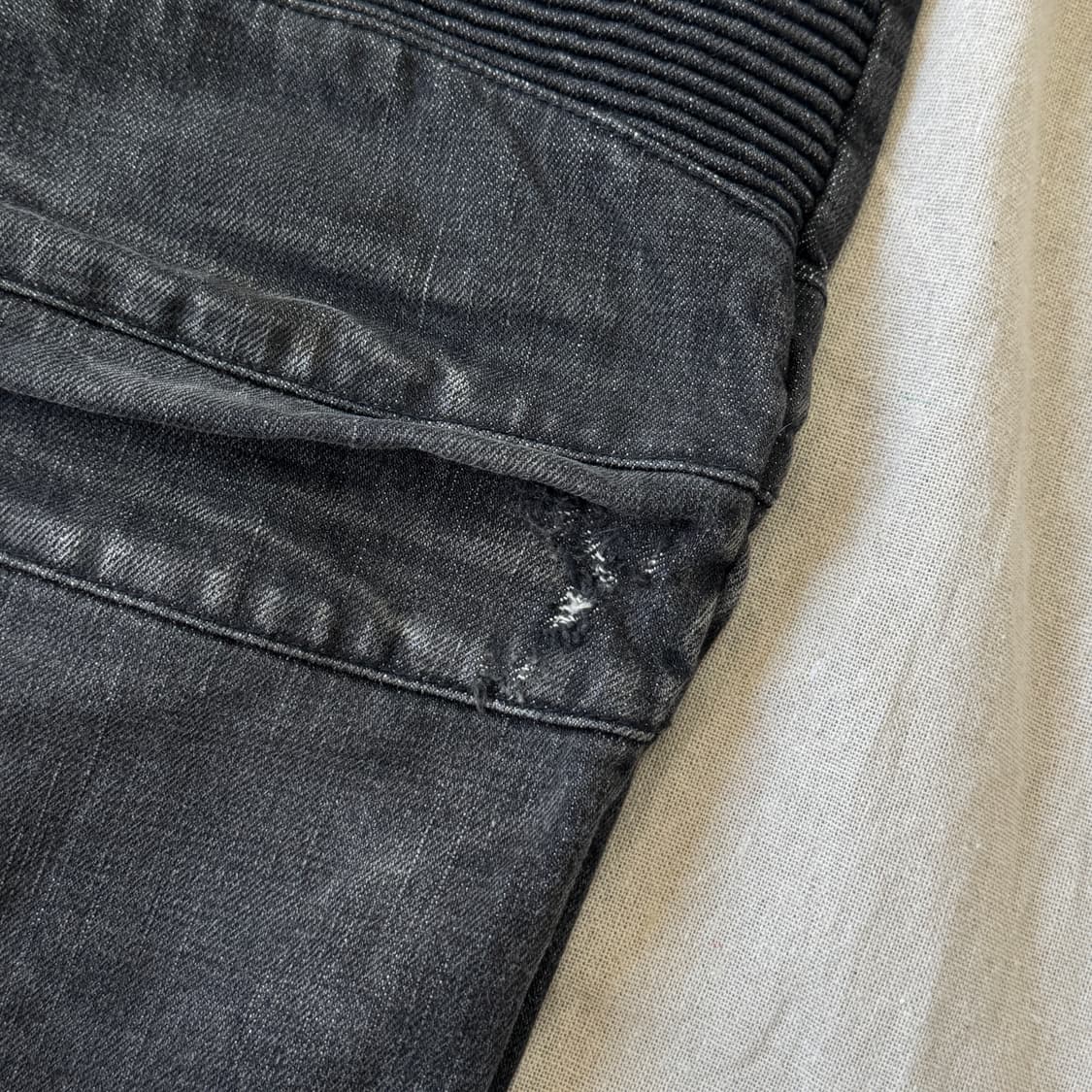 발망 바이커 흑청 데미지 데님팬츠 33 상품이미지4