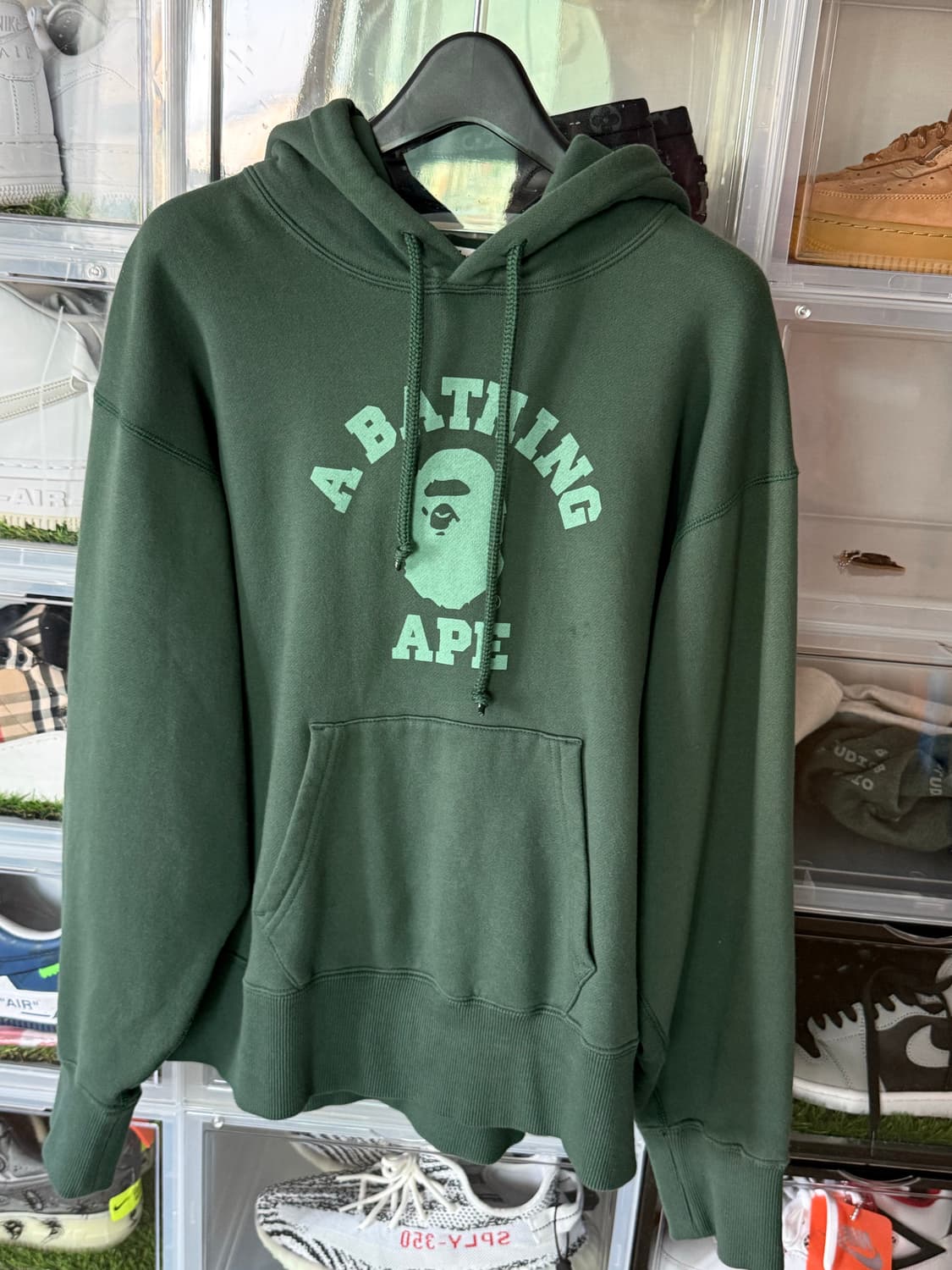 (W) 베이프 컬리지 풀오버 후드 그린 상품이미지2