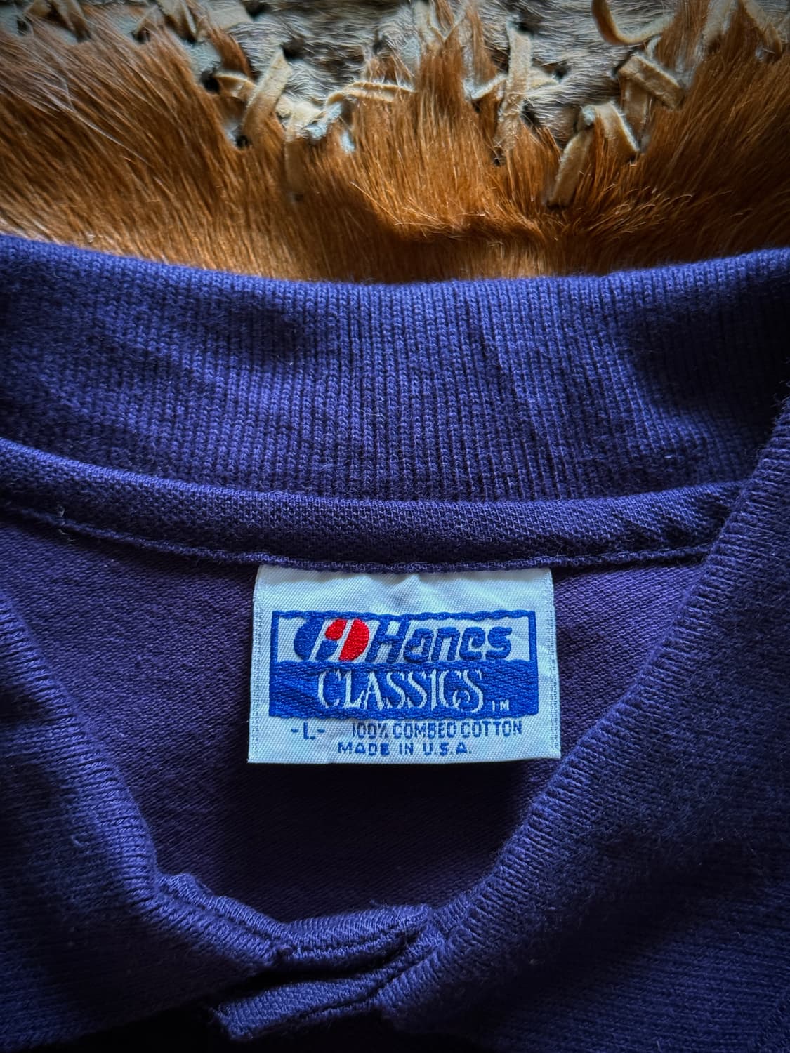 80s USA Hanes Navy polo T-shirt 상품이미지8