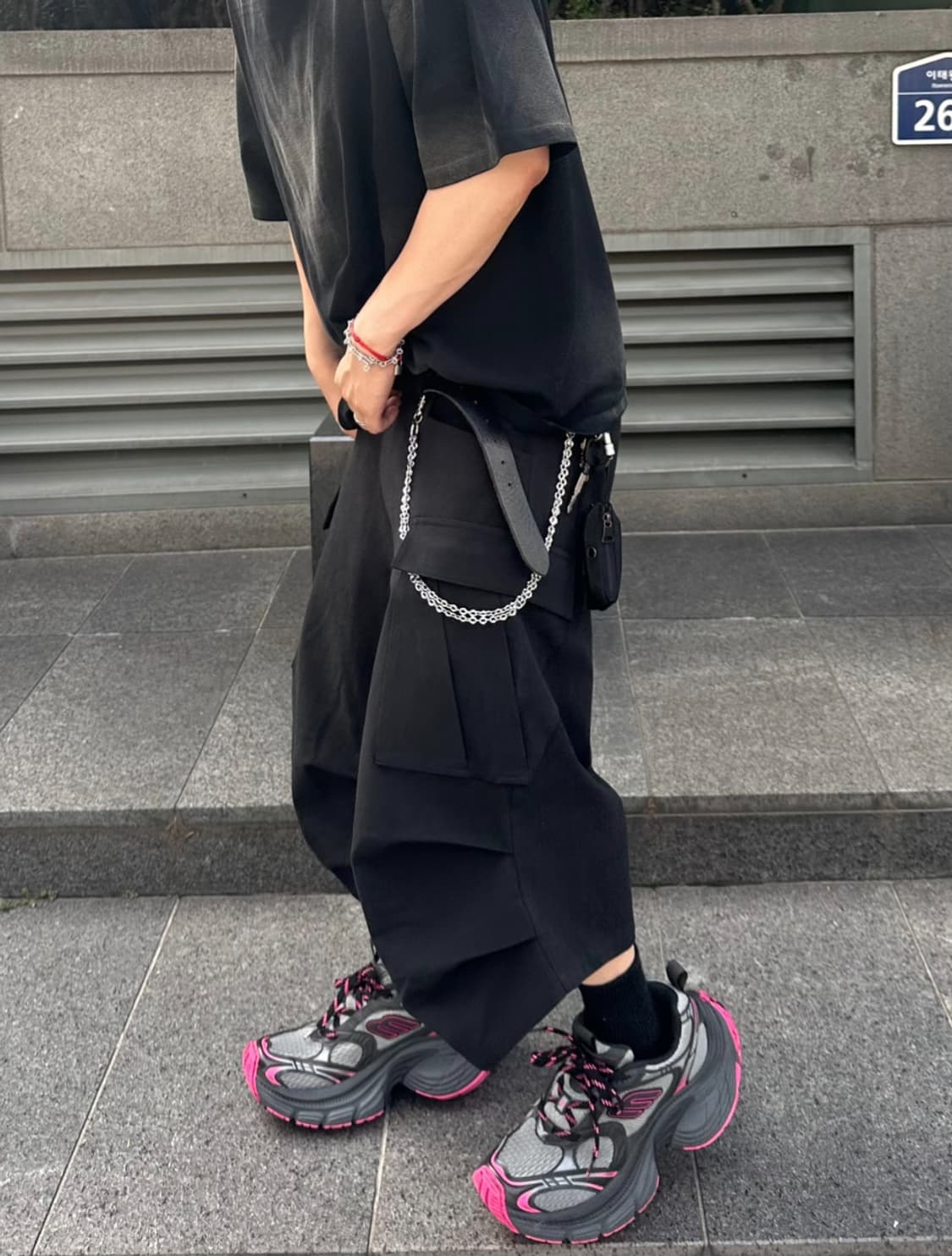 [1] 논노드 사이드 카고 쇼츠 블랙(빈티지X) 상품이미지1