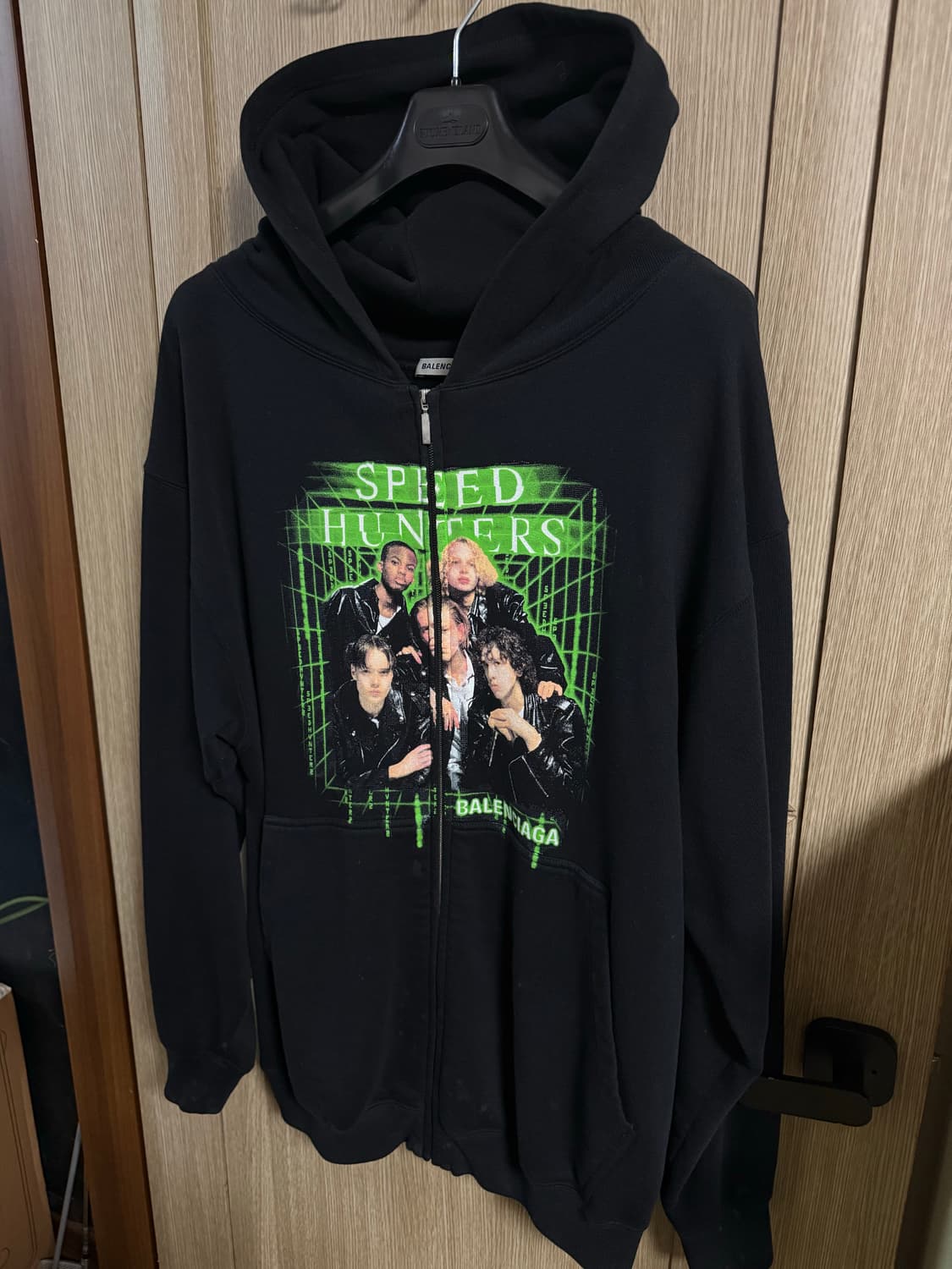 발렌시아가 스피드헌터 오버핏 후드집업 블랙  상품이미지2