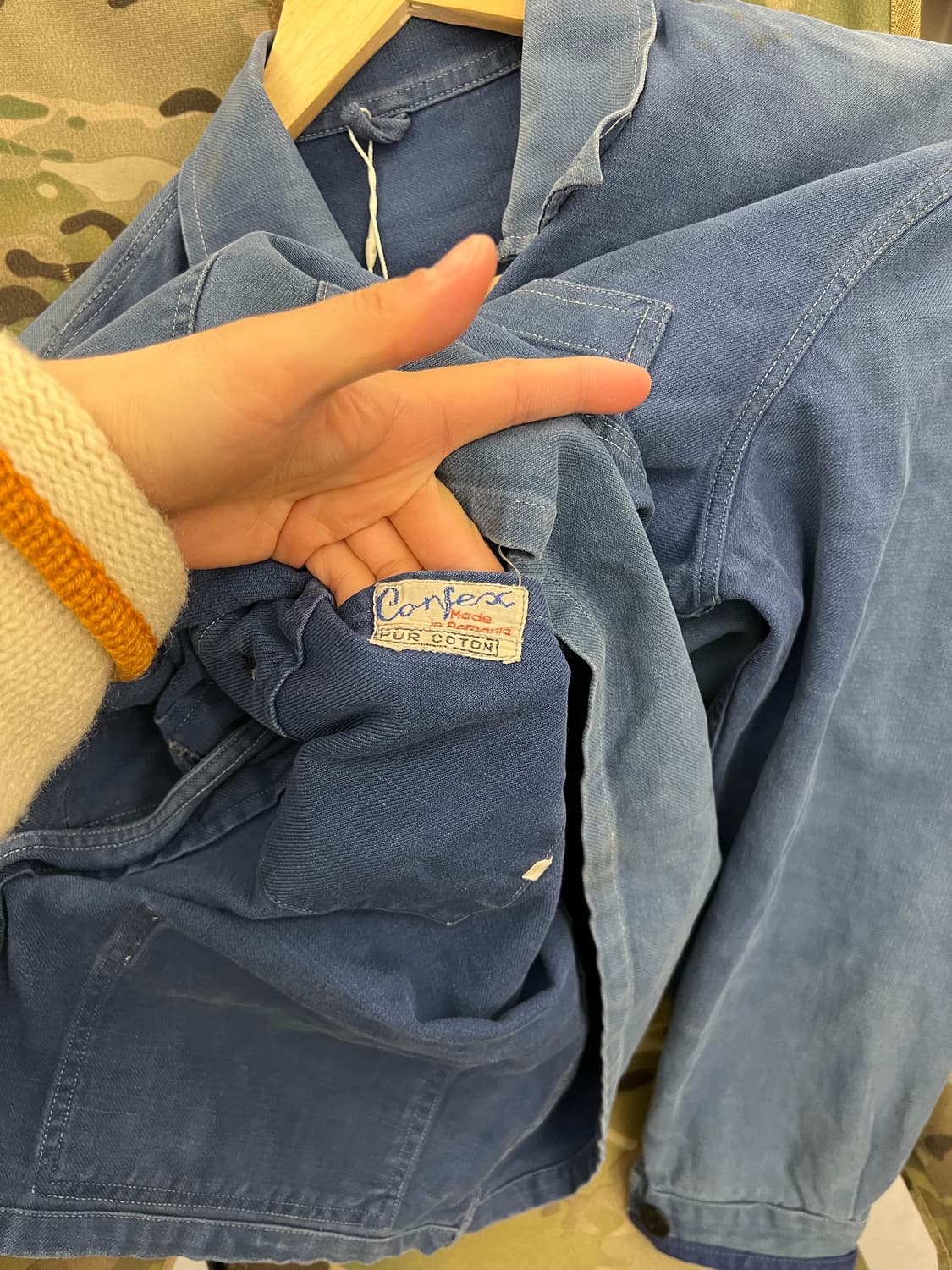 OLD VINTAGE HARD FADED FRENCH 빈티지프렌치워크자켓 상품이미지3