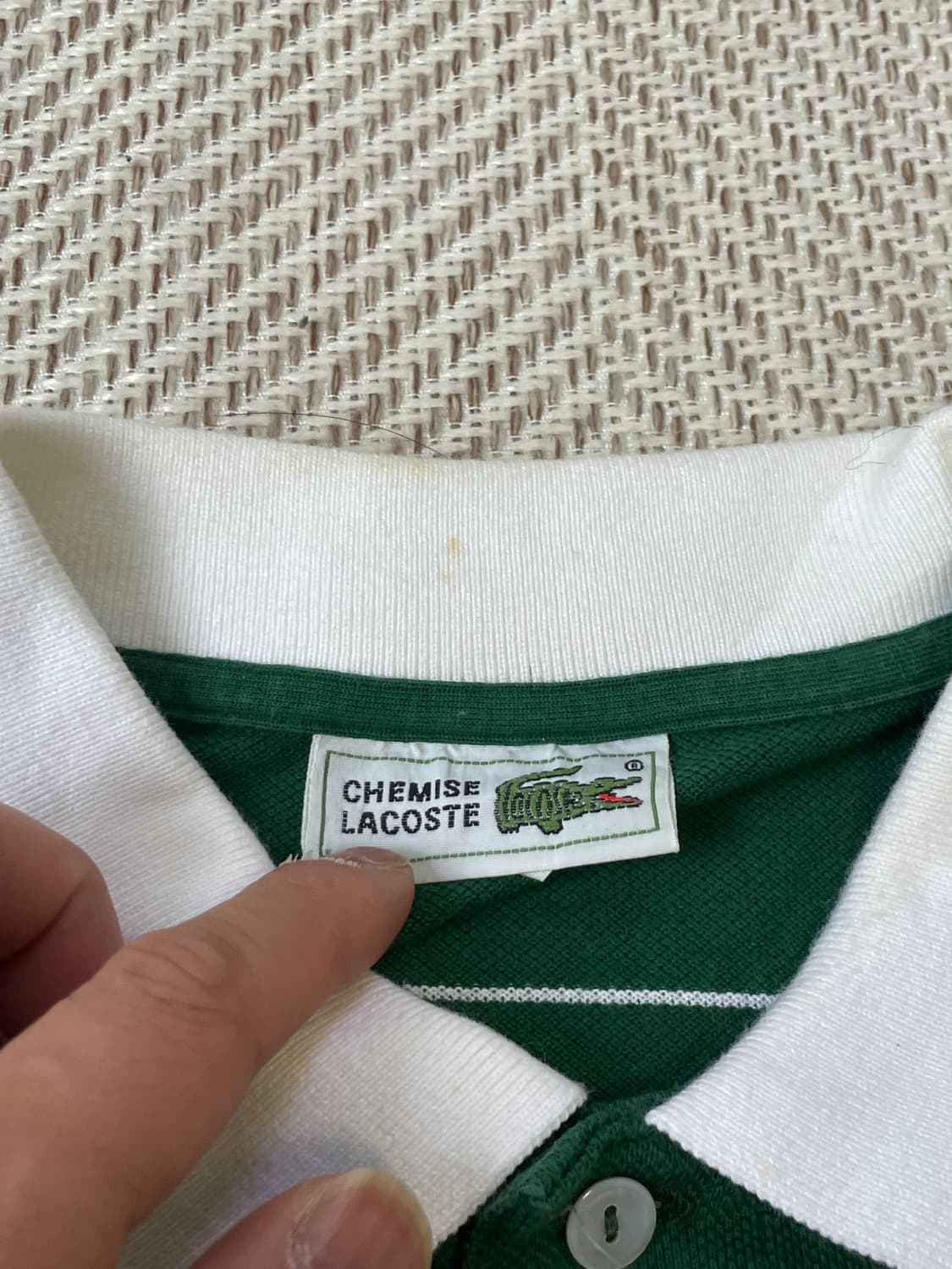 라코스테 그린 스트라이프 카라 반팔티 J03343 상품이미지4
