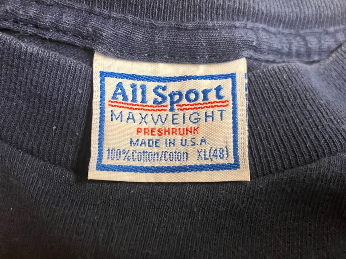 USA 빈티지 90s 올스포츠 맥스웨이트 남/노 싱글스티치 티셔츠 XL 상품이미지3