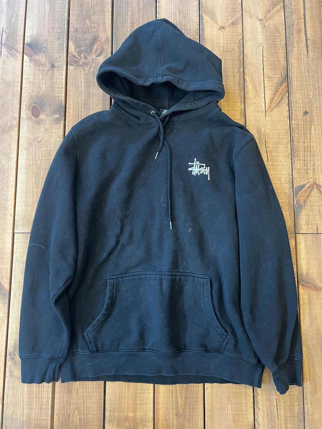 스투시 베이직 블랙 후드티 상품이미지6