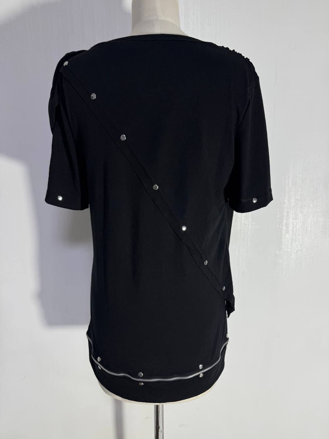 빈티지 스터드 장식 드레이프 스컬 탑 아방가르드 y2k 펑크 고스 상품이미지8