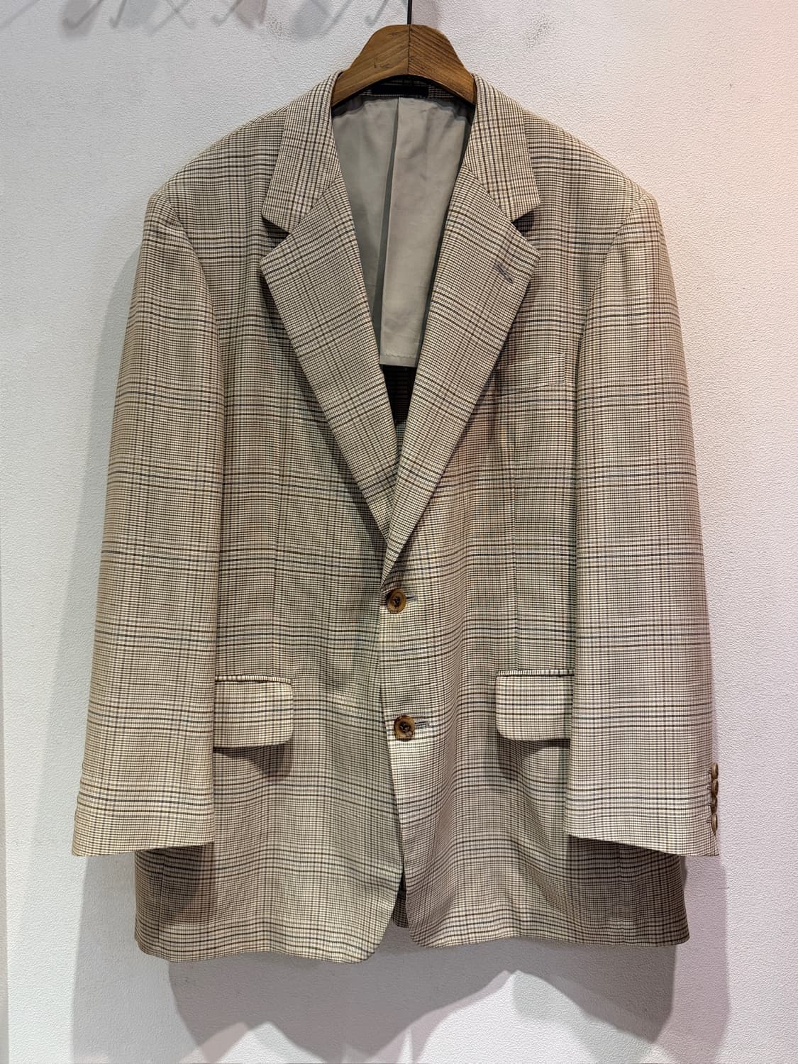 90's Burberrys Wool Silk Check Jacket 상품이미지1