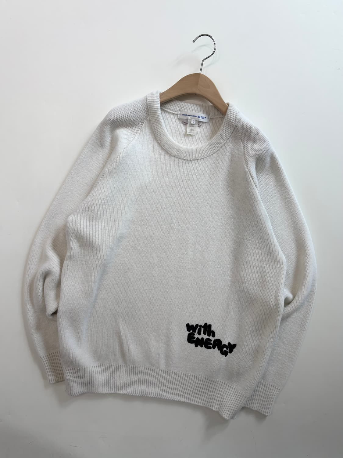 Comme des Garcons 꼼데가르송 아이보리 레터링 니트 상품이미지4